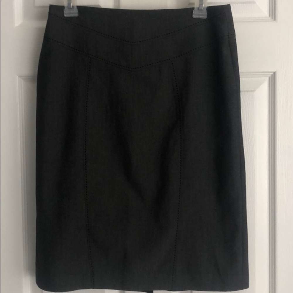 Dark grey skirt with decorative black stitching